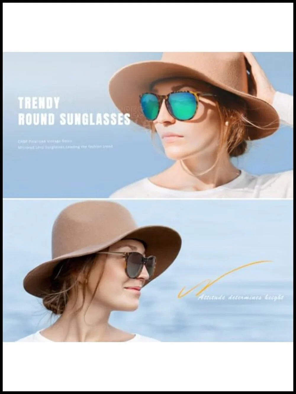 Polarized Vintage Retro Round Sunglasses Unisex UV400 TR90 Frame